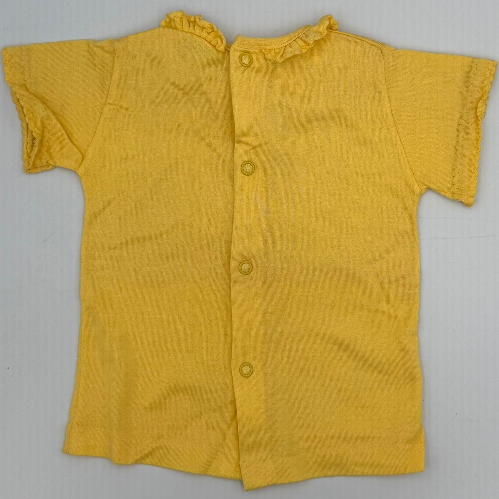 Buster Brown Yellow Cotton Ruffle Collar Snap Back Top Size 18mo *READ DESC. - Picture 4 of 6